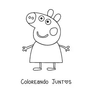 Imagen para colorear de Peppa Pig sonriente
