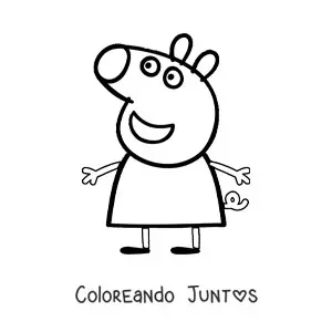 Imagen para colorear de Peppa sonriente