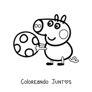 Imagen para colorear de George jugando con una pelota