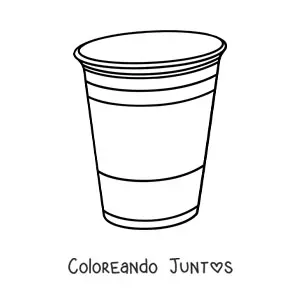 Imagen para colorear de un vaso de plástico vacío