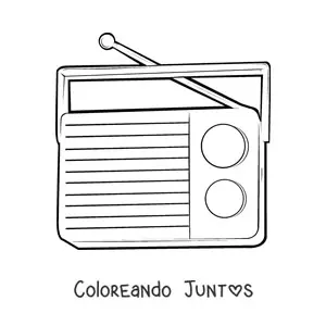 Imagen para colorear de una radio portátil pequeña con antena