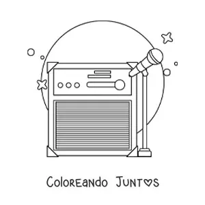 Imagen para colorear de micrófono de pie con amplificador
