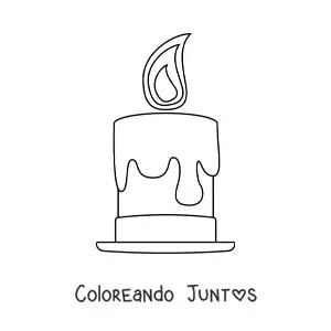 Imagen para colorear de una vela encendida