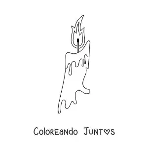 Imagen para colorear de una vela derritiéndose