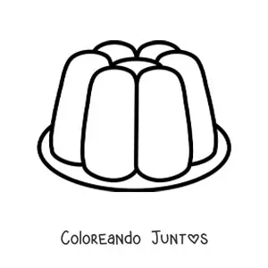 Imagen para colorear de una gelatina en un plato