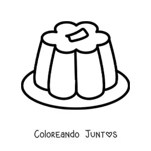 Imagen para colorear de una gelatina sencilla en un plato