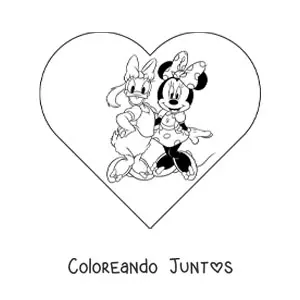 Minnie y Daisy con corazón