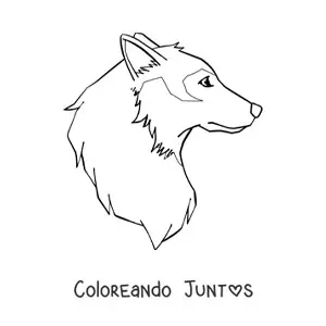 Cabeza de lobo de perfil