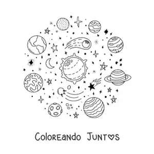 Imagen para colorear de elementos del Sistema Solar