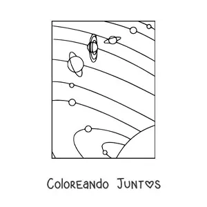 Imagen para colorear de Sistema Solar con plutón