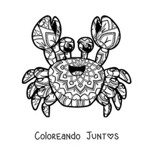 Mandala de cangrejo kawaii