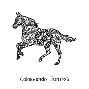 Imagen para colorear de un mandala de caballo
