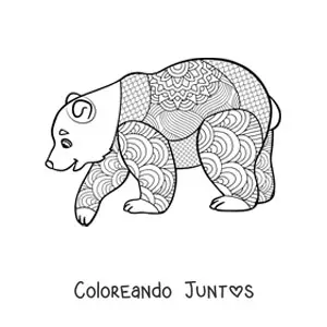Imagen para colorear de un mandala de oso