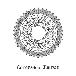 Imagen para colorear de un mandala difícil de la naturaleza