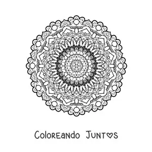 Imagen para colorear de un mandala difícil bonito