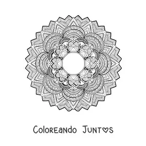 Imagen para colorear de un mandala difícil floral