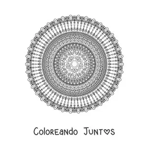 Imagen para colorear de un mandala difícil circular
