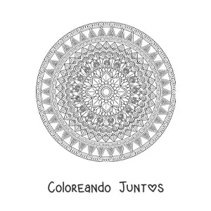 Imagen para colorear de un mandala difícil circular