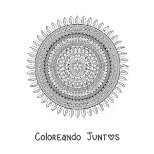 Imagen para colorear de un mandala súper difícil
