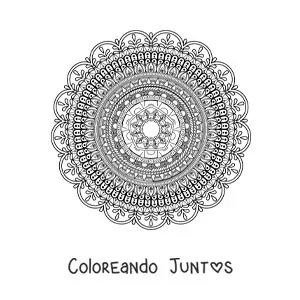 Imagen para colorear de un mandala súper difícil