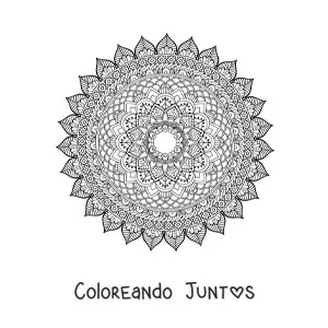 Imagen para colorear de un mandala súper difícil