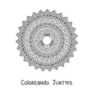 Imagen para colorear de un mandala difícil