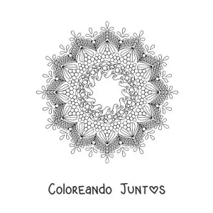 Imagen para colorear de un mandala difícil