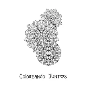 Imagen para colorear de un mandalas estilo Zentangle