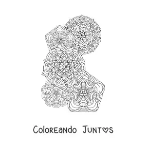 Imagen para colorear de un mandalas estilo Zentangle