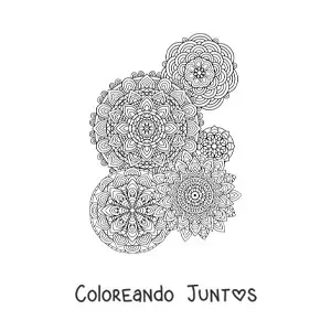 Imagen para colorear de un mandalas estilo Zentangle