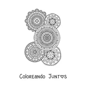 Imagen para colorear de un mandalas estilo Zentangle
