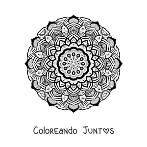Imagen para colorear de un mandala estilo Zentangle