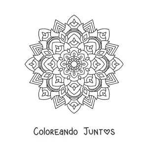 Imagen para colorear de un mandala estilo Zentangle