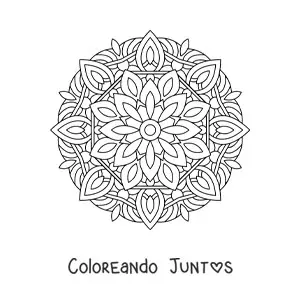 Imagen para colorear de un mandala estilo Zentangle
