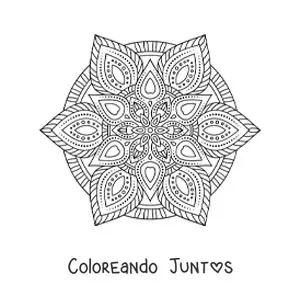 Imagen para colorear de un mandala estilo Zentangle