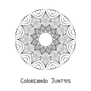 Imagen para colorear de un mandala estilo Zentangle