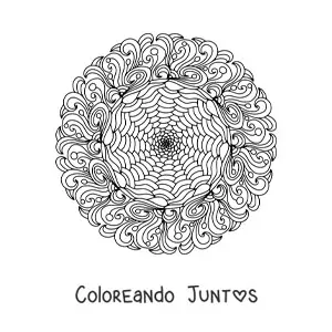 Imagen para colorear de un mandala estilo Zentangle