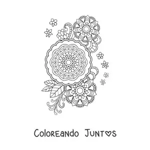 Imagen para colorear de flores mandala