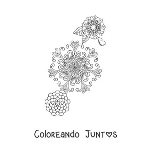 Imagen para colorear de flores mandala
