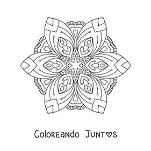 Imagen para colorear de un mandala floral