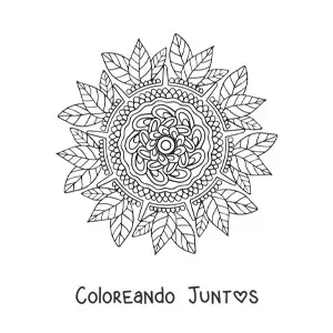 Imagen para colorear de un mandala floral