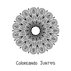 Imagen para colorear de un mandala floral