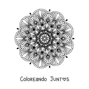 Imagen para colorear de un mandala floral