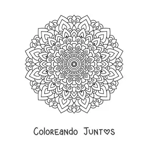 Imagen para colorear de un mandala floral