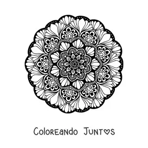 Imagen para colorear de un mandala floral