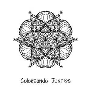Imagen para colorear de un mandala floral