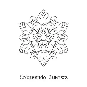Imagen para colorear de un mandala floral