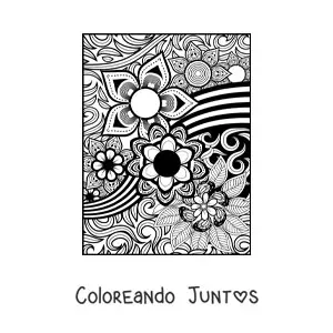 Imagen para colorear de un mandala floral estilo Zentangle