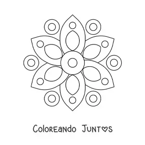 Imagen para colorear de un mandala fácil con figuras geométricas