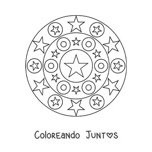 Mandala fácil con estrellas